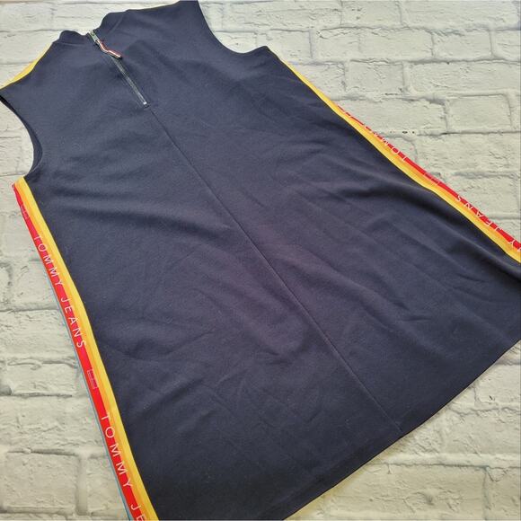 Tommy Jeans Navy Rainbow Trim Dress size Medium - Picture 5 of 12